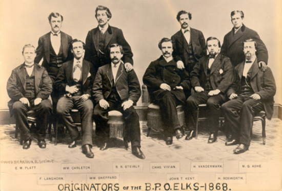 Original group of 'Jolly Corks' entertainers (Elks founders, 1868)